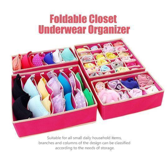 Foldable Underwear Drawer Organizer Set (4pcs)