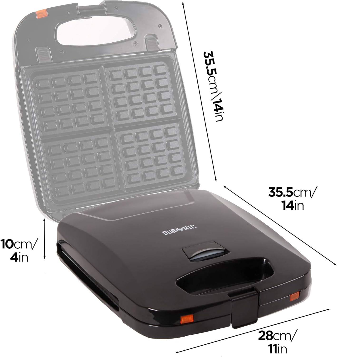3-in-1 Electric Grill & Snack Maker with Plates