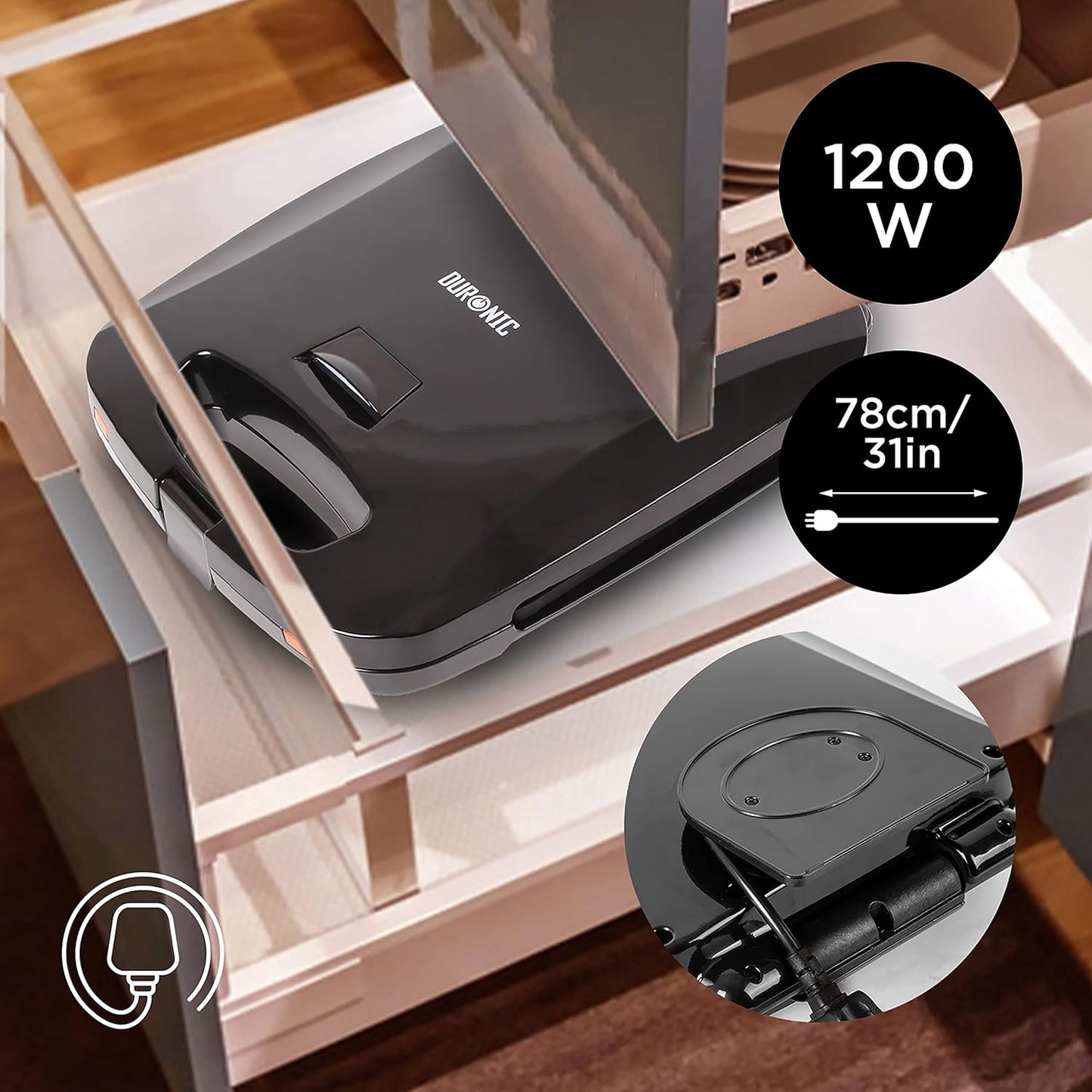 3-in-1 Electric Grill & Snack Maker with Plates