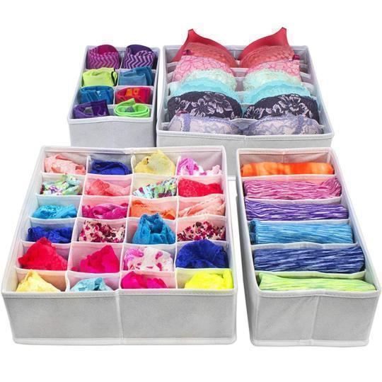 Foldable Underwear Drawer Organizer Set (4pcs)