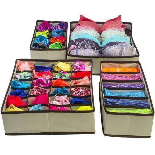 Foldable Underwear Drawer Organizer Set (4pcs)