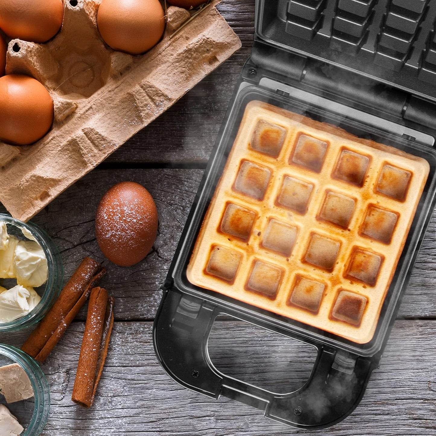 3-in-1 Electric Grill & Snack Maker with Plates