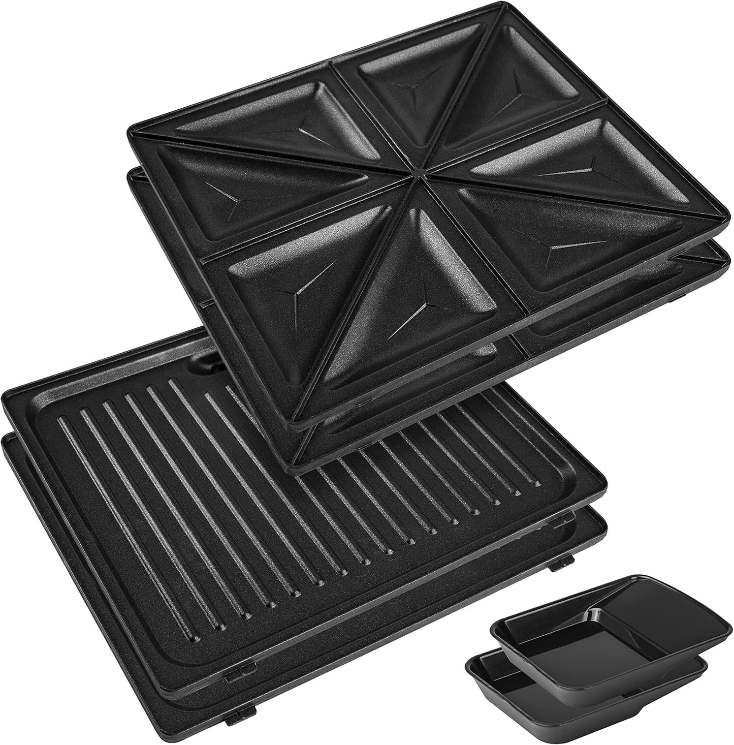 3-in-1 Electric Grill & Snack Maker with Plates