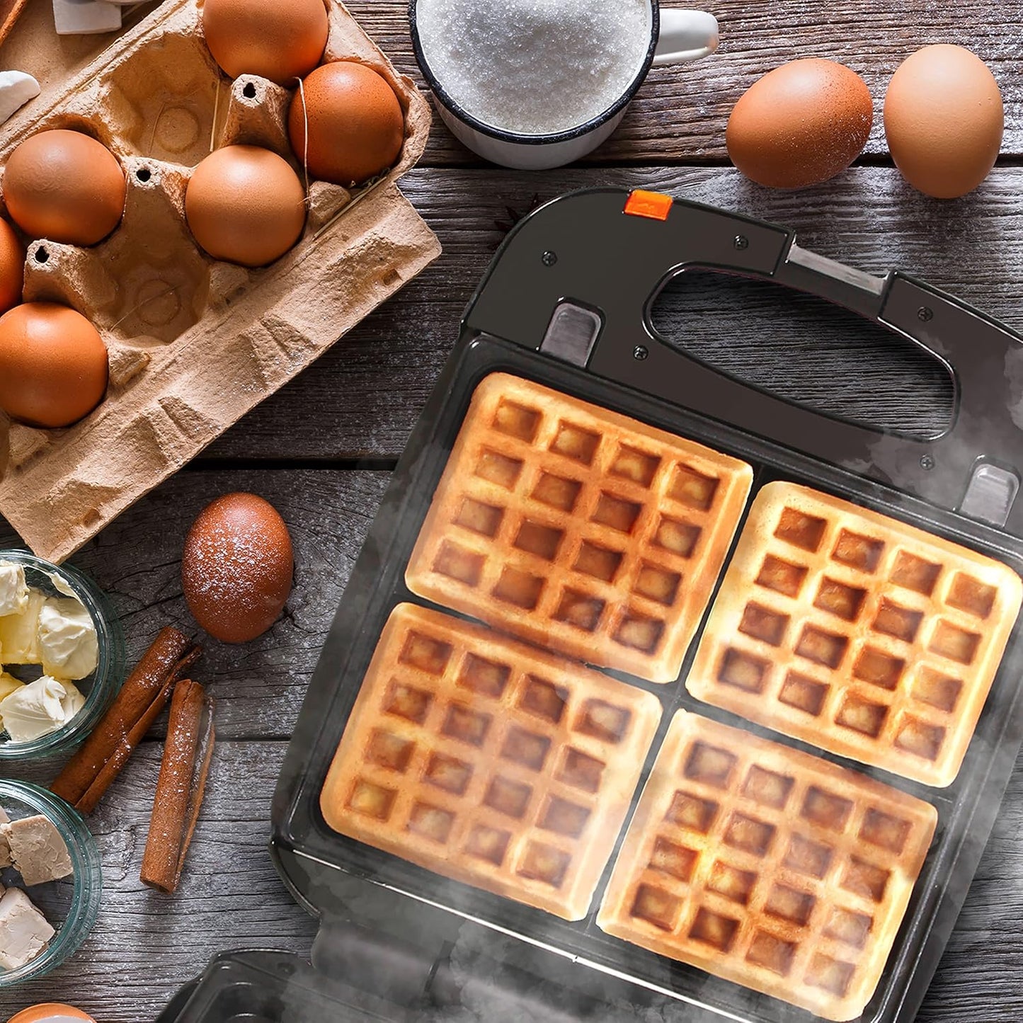 3-in-1 Electric Grill & Snack Maker with Plates