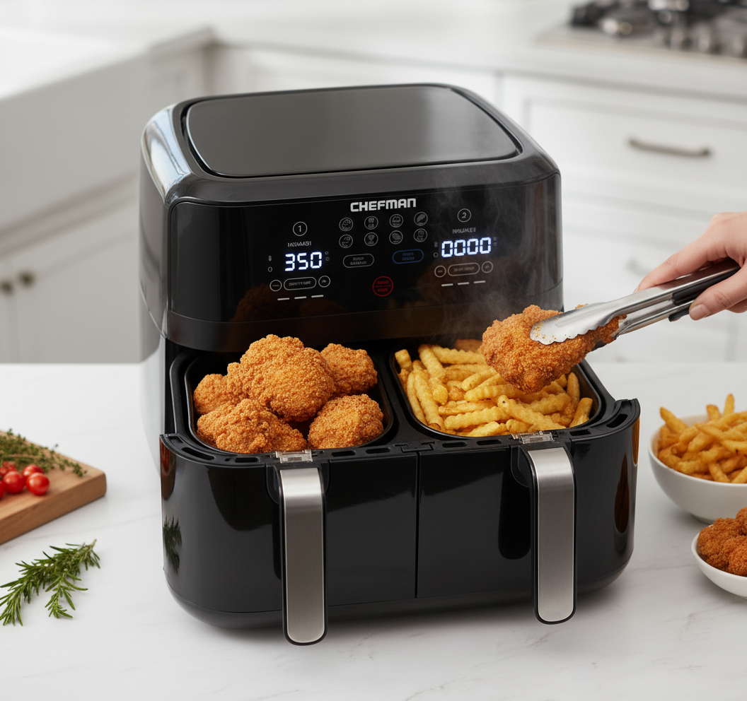TurboFry Touch Dual Air Fryer - 2-Basket Capacity, Digital Controls & Healthy Meals