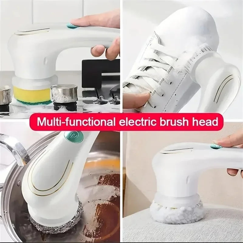 5-in-1 Power Cleaning Brush for Bathroom & Kitchen