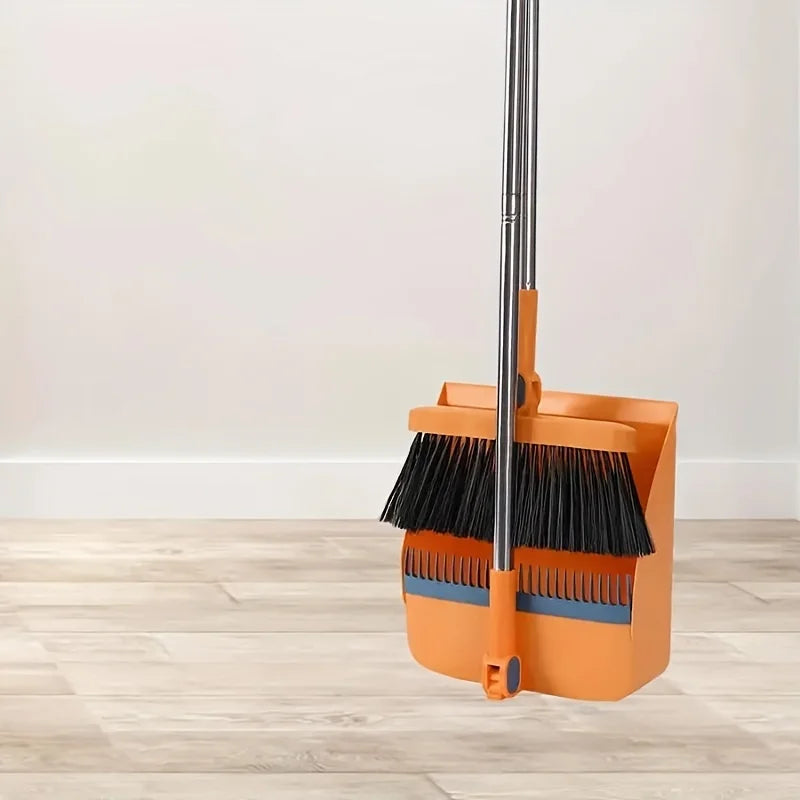 Broom and Dustpan Set with Long Handle Durable