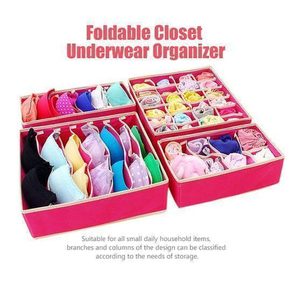 Foldable Underwear Drawer Organizer Set (4pcs)