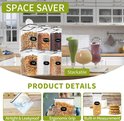 Skroam 4PCS 4L Cereal Containers Airtight Set