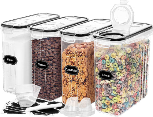 Skroam 4PCS 4L Cereal Containers Airtight Set