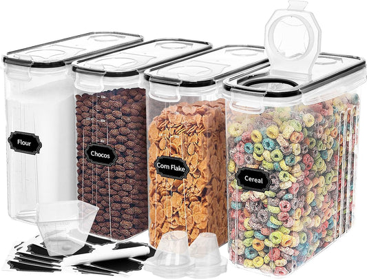 Skroam 4PCS 4L Cereal Containers Airtight Set
