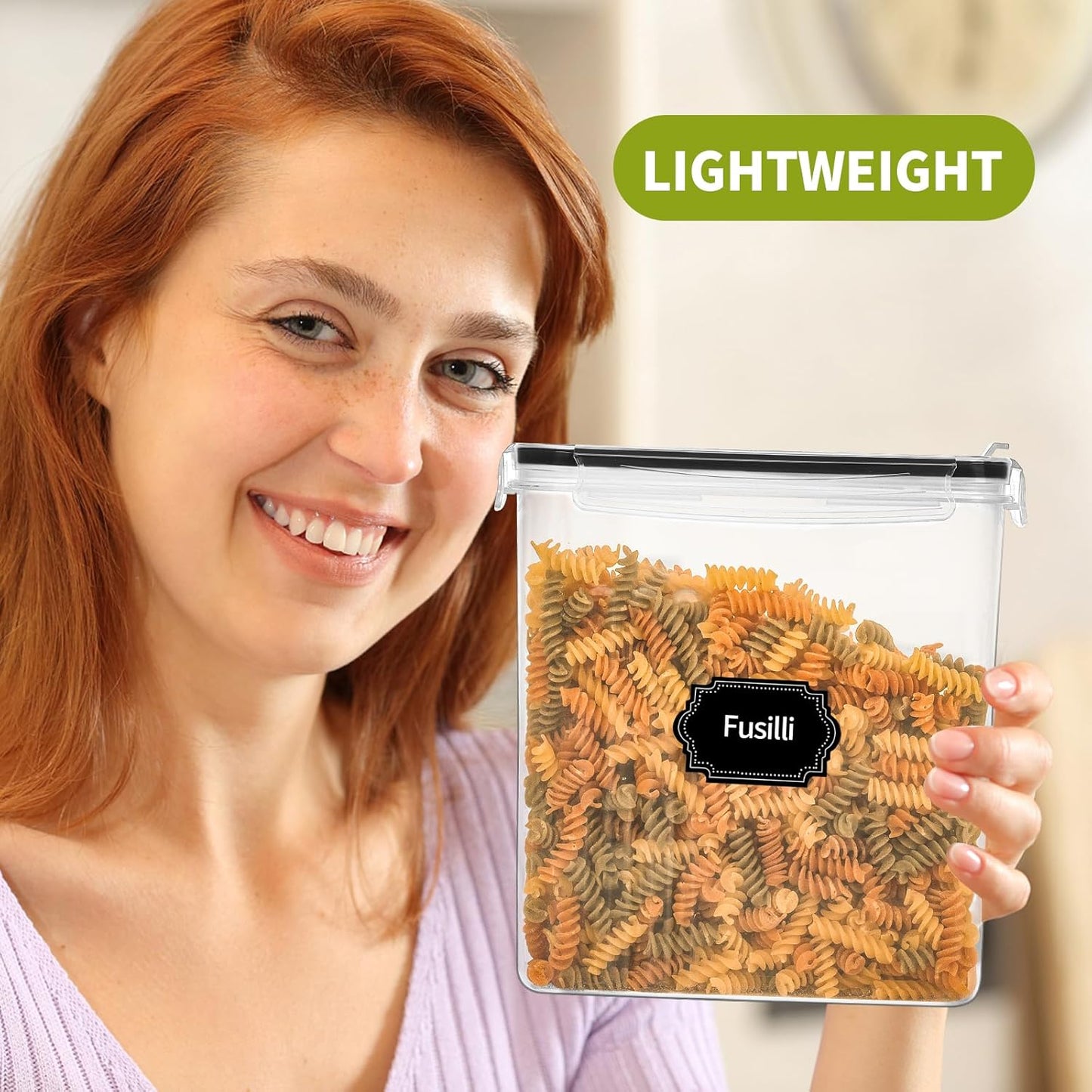 Skroam 4PCS 4L Cereal Containers Airtight Set