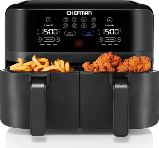 TurboFry Touch Dual Air Fryer - 2-Basket Capacity, Digital Controls & Healthy Meals