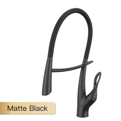 Luxury Gunmetal Pull-Down Modern Kitchen Faucet