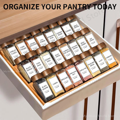 13pcs Glass Spice Jars with Bamboo Lids 4oz