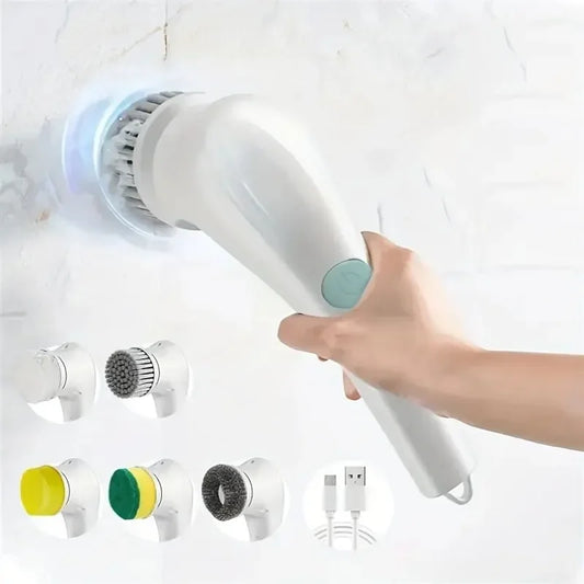 5-in-1 Power Cleaning Brush for Bathroom & Kitchen
