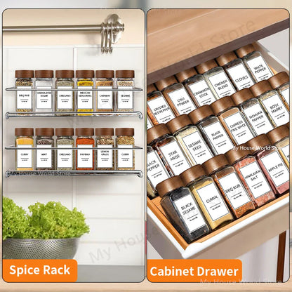 13pcs Glass Spice Jars with Bamboo Lids 4oz