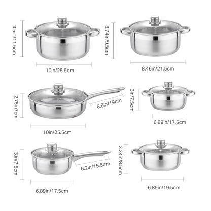 Velaze Kitchen Cookware Set 12 PCS